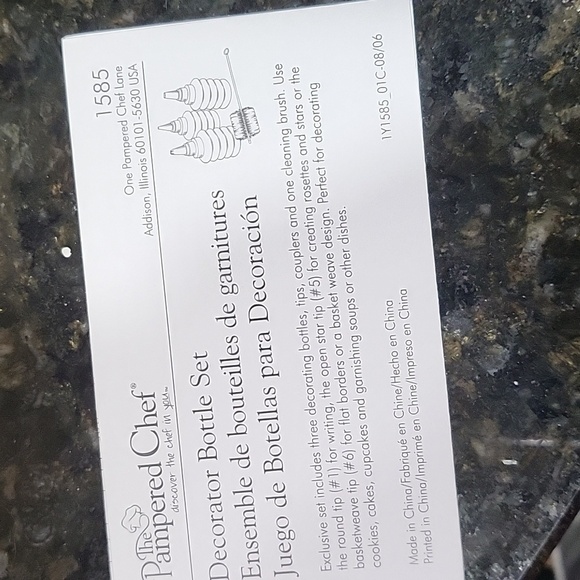 The Pampered Chef Decorator Bottle Set 1585 Decorator Tips Missing Brush - Picture 5 of 6